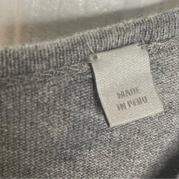 Vince Raw Edge Long Sleeve Henley T-Shirt in Gray L - Picture 12 of 15